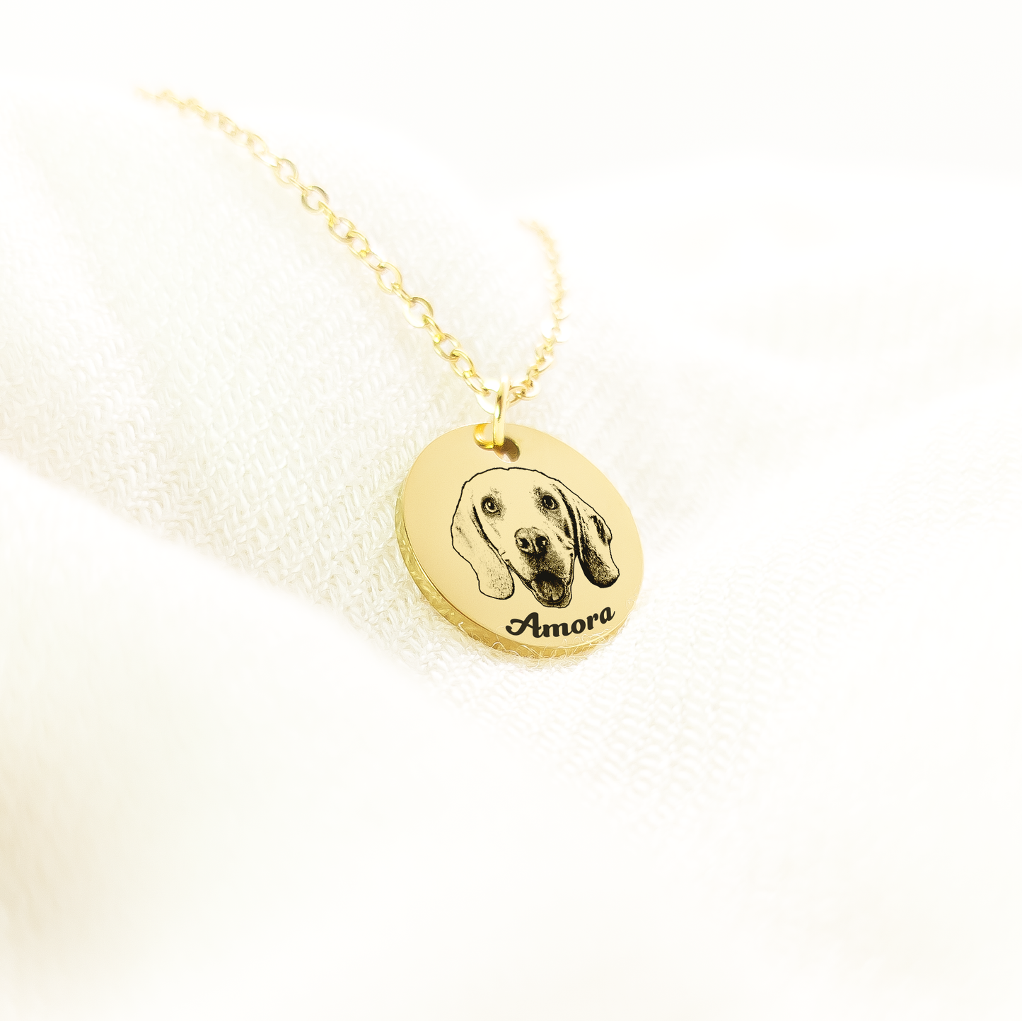 Round Pendant Necklace with Custom Photo in Premium Stainless Steel