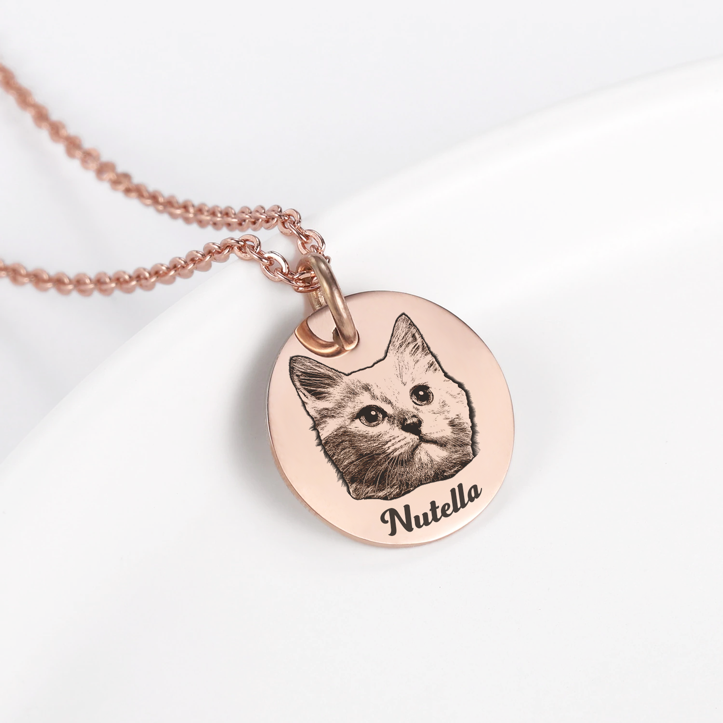 Round Pendant Necklace with Custom Photo in Premium Stainless Steel